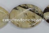 CFS205 15.5 inches 25*35mm twisted oval natural feldspar gemstone beads