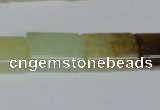 CFW142 15.5 inches 12*16mm flat tube flower jade gemstone beads