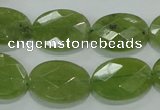 CGA103 15.5 inches 15*20mm faceted oval natural green garnet beads