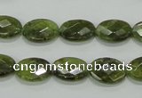 CGA107 15.5 inches 10*14mm faceted oval natural green garnet beads