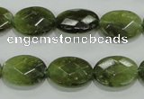 CGA108 15.5 inches 12*16mm faceted oval natural green garnet beads