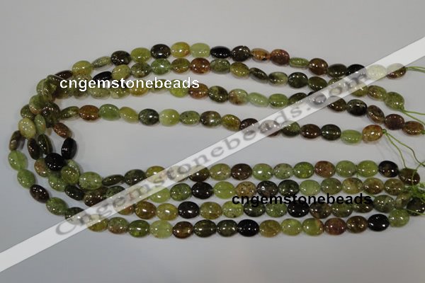 CGA220 15.5 inches 8*10mm oval natural green garnet beads