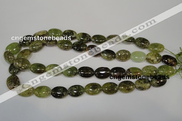 CGA223 15.5 inches 13*18mm oval natural green garnet beads