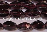 CGA377 15 inches 4*7mm twisted rice natural red garnet beads wholesale