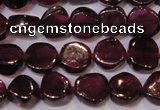 CGA382 15 inches 5mm coin natural red garnet beads wholesale