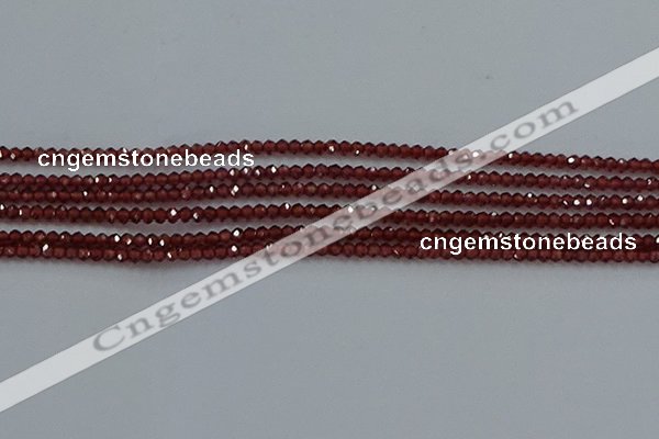 CGA515 15.5 inches 2*2.5mm faceted rondelle red garnet beads