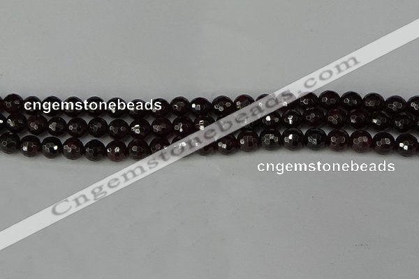 CGA662 15.5 inches 6mm faceted round red garnet beads wholesale