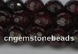 CGA664 15.5 inches 10mm faceted round red garnet beads wholesale