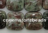 CGA81 15.5 inches 20*20mm square red green garnet gemstone beads