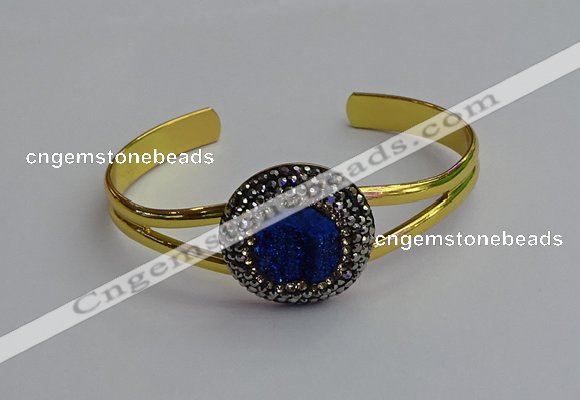 CGB2033 25mm coin plated druzy agate bangles wholesale