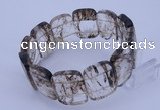 CGB284 8 inches 18*25mm faceted rectangle quartz gemstone bracelet