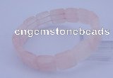 CGB313 7.5 inches 13*13mm faceted square rose quartz gemstone bracelet