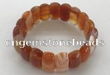 CGB3144 7.5 inches 11*23mm faceted oval agate bracelets