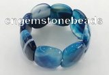 CGB3521 7.5 inches 28*40mm faceted oval agate bracelets