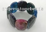 CGB3523 7.5 inches 28*40mm faceted oval agate bracelets