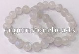 CGB4503 7.5 inches 12mm round white moonstone beaded bracelets