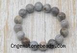 CGB5349 10mm, 12mm round silver needle agate beads stretchy bracelets