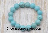 CGB5366 10mm, 12mm round blue howlite turquoise beads stretchy bracelets