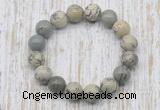 CGB5375 10mm, 12mm round greeting pine jasper beads stretchy bracelets