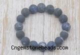 CGB5521 10mm, 12mm round matte sodalite beads stretchy bracelets