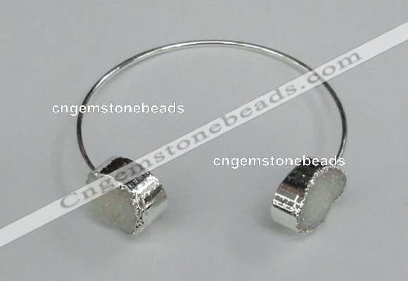 CGB723 13*18mm oval druzy agate gemstone bangles wholesale