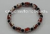 CGB86 2PCS Tibetan agate dZi beads & black agate beads stretchy bracelet