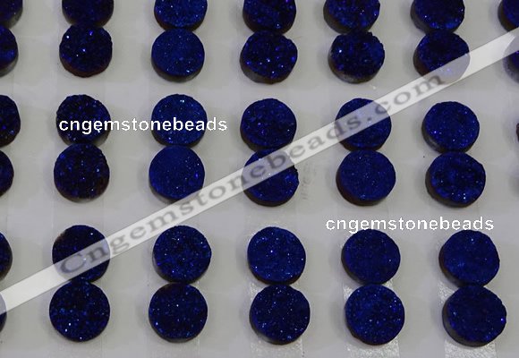 CGC103 12mm flat round druzy quartz cabochons wholesale