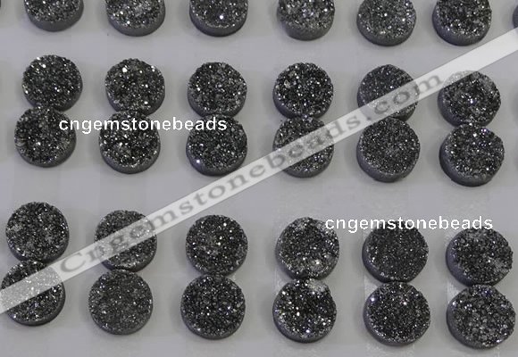 CGC113 14mm flat round druzy quartz cabochons wholesale
