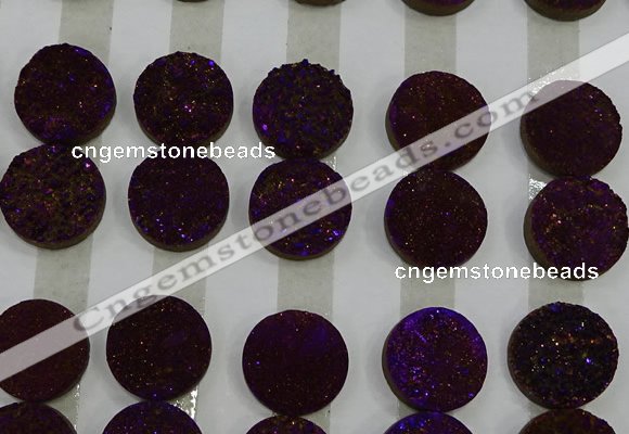 CGC145 20mm flat round druzy quartz cabochons wholesale
