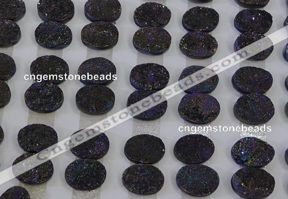 CGC174 12*16mm oval druzy quartz cabochons wholesale