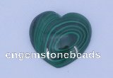 CGC38 25*25mm heart natural malachite gemstone cabochons