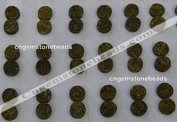 CGC94 10mm flat round druzy quartz cabochons wholesale