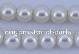 CGL11 10PCS 16 inches 4mm round dyed glass pearl beads wholesale