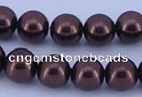 CGL112 10PCS 16 inches 4mm round dyed glass pearl beads wholesale