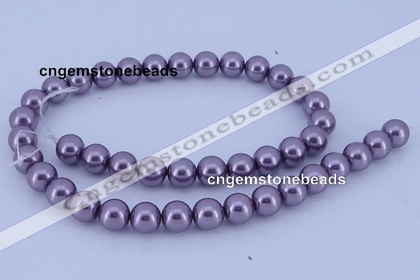 CGL142 10PCS 16 inches 4mm round dyed glass pearl beads wholesale