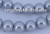 CGL167 5PCS 16 inches 14mm round dyed glass pearl beads wholesale
