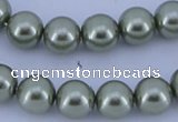 CGL203 10PCS 16 inches 6mm round dyed glass pearl beads wholesale
