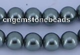 CGL217 5PCS 16 inches 14mm round dyed glass pearl beads wholesale