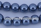 CGL235 5PCS 16 inches 10mm round dyed glass pearl beads wholesale