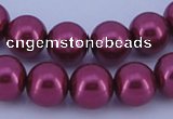 CGL312 10PCS 16 inches 4mm round dyed glass pearl beads wholesale