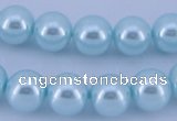 CGL348 5PCS 16 inches 16mm round dyed glass pearl beads wholesale