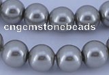 CGL373 10PCS 16 inches 6mm round dyed glass pearl beads wholesale