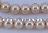 CGL48 5PCS 16 inches 16mm round dyed glass pearl beads wholesale