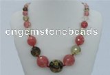 CGN08 20 inches natural faceted round cherry quartz beads necklaces