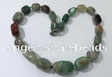 CGN108 20 inches 10*15mm - 20*30mm nuggets agate gemstone necklaces