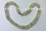 CGN174 20 inches 7*12mm - 9*12mm tyre matte lemon quartz necklaces