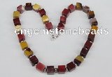 CGN31 18.5 inches 10*10mm cube mookaite gemstone necklaces