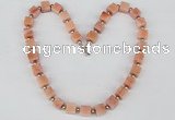 CGN32 18.5 inches 10*10mm cube red aventurine gemstone necklaces