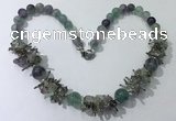 CGN353 19.5 inches chinese crystal & fluorite beaded necklaces
