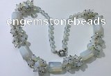 CGN388 23 inches chinese crystal & opal beaded necklaces